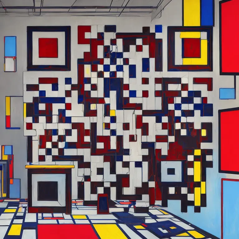 A QArt code styled as a bouquet of flowers