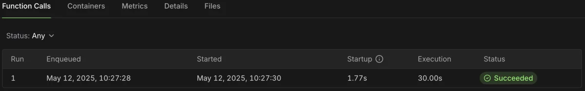 Screenshot of expensive-function dashboard
