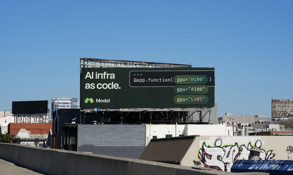 Billboard with message 'AI Infra as code'