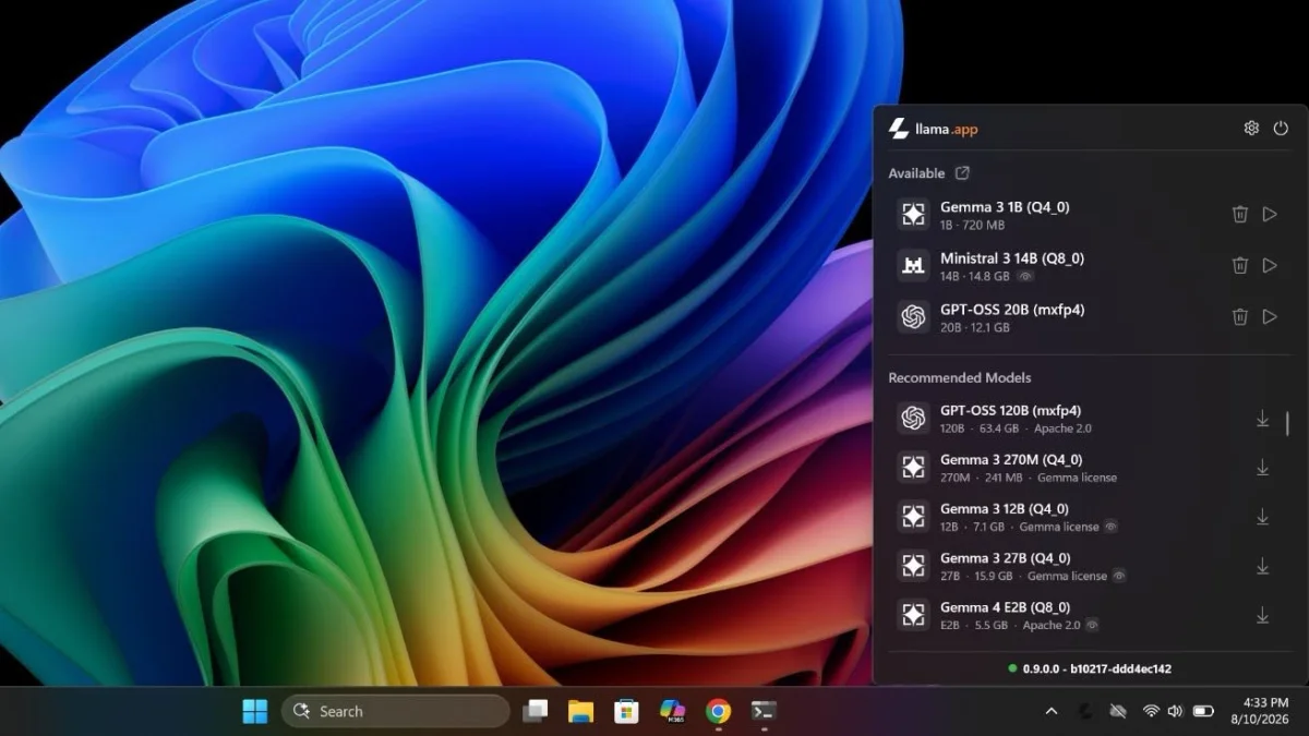 Llama Windows Interface