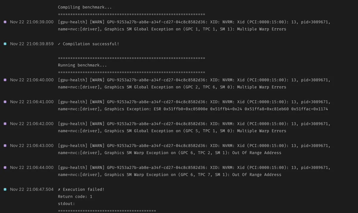 gpu-health logs